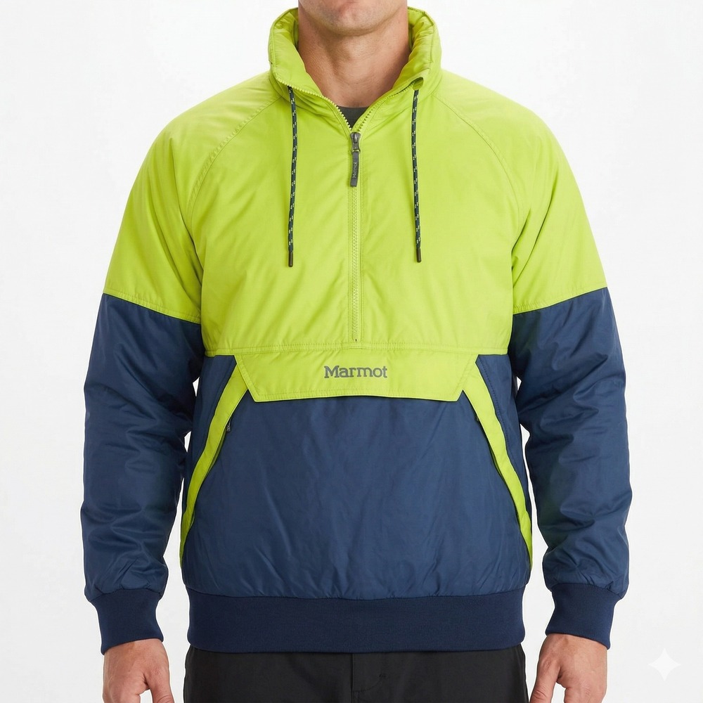 Marmot Lynx 3M Thinsulate Insulated Anorak Jacket Mens XL‎ Blue Neon Yellow
